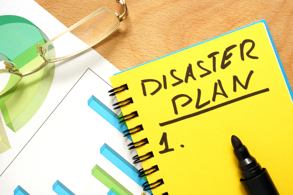 Notepad with disaster plan